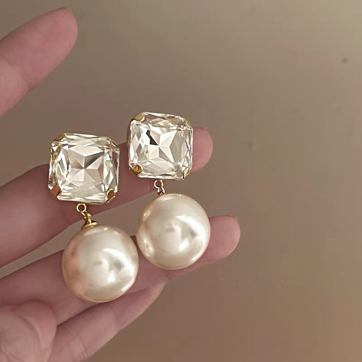 Jewellery Gold Plated Round Shell Pearl Ear Rings Stud Earrings Jewelry For Women