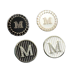 diy sewing round shape metal diamond button men's and women's cashmere coat woolen clothes suit sweater simple letter M buttons