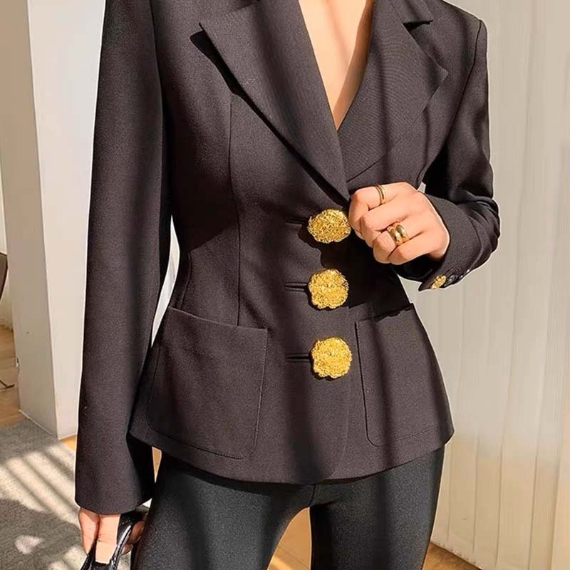 Stylish irregular geometric metal buttons super large fur coat buttons big gold silver Egyptian-style blazer buttons for garment