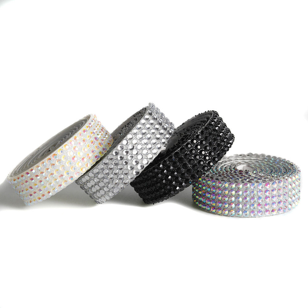 DIY clothing accessories luxury Rhinestone applique bag craft belt double-sided self adhesive diamond strips crystal rhinestones