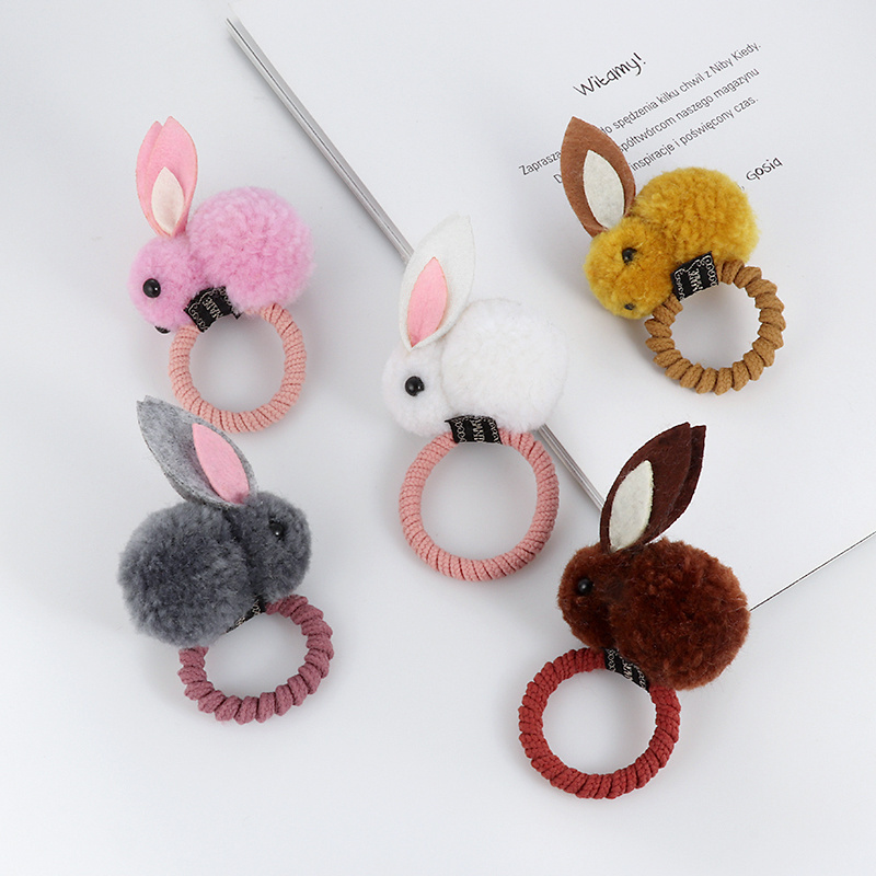 HAIR TIE Cute animal rabbit hair ring female rubber band elastic hair bands Korean headwear custom Scrunchies