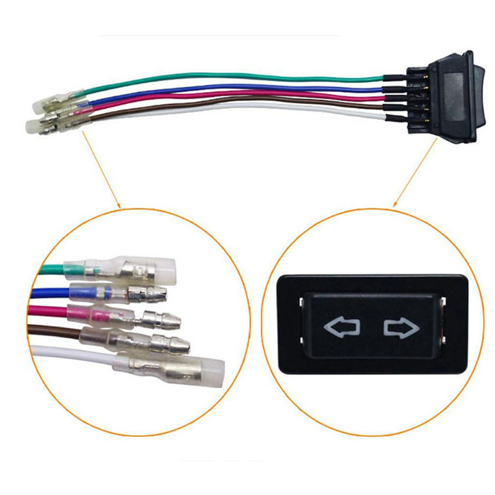 5P Universal Window Switch Double-arrow Led Auto Electric Switch  Window Button Switch With Wires