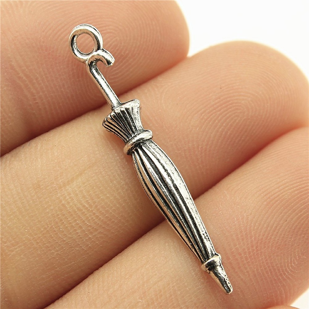 200pcs/bag 35mm Antique Silver Plated Antique Bronze Plated Zinc Alloy Umbrella Charms Pendants ABD-C10625