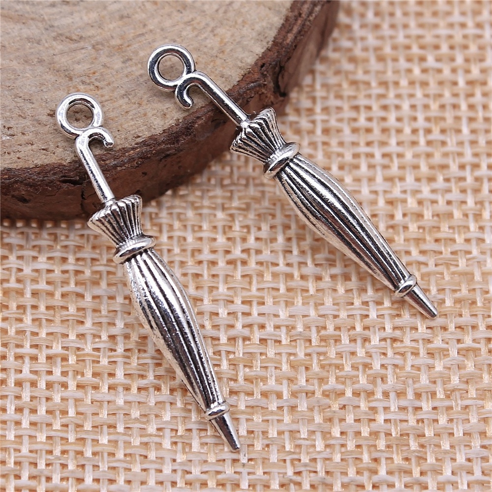 200pcs/bag 35mm Antique Silver Plated Antique Bronze Plated Zinc Alloy Umbrella Charms Pendants ABD-C10625