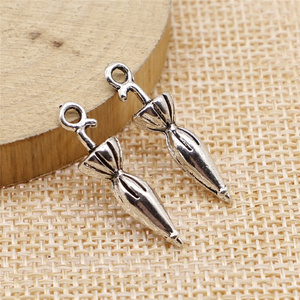 50pcs/bag 26x7mm Antique Silver Plated Zinc Alloy 3D Umbrella Charms Pendants ABD-C13352