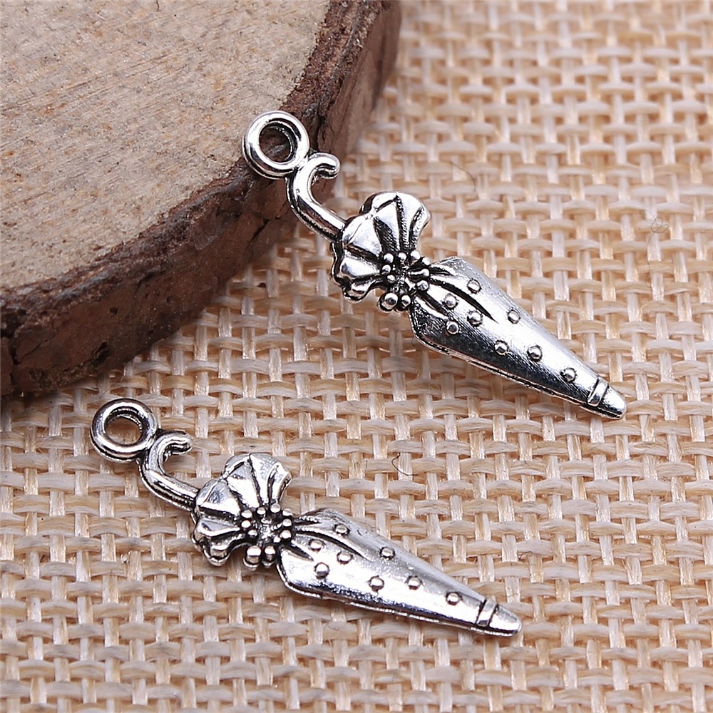 200pcs/bag 7x26mm Antique Silver Plated Zinc Alloy Umbrella Charms Pendants ABD-C13820