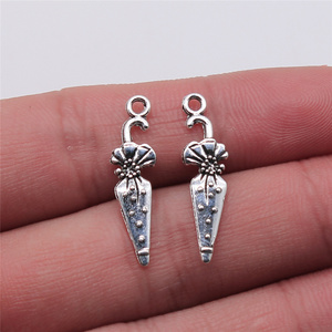 200pcs/bag 7x26mm Antique Silver Plated Zinc Alloy Umbrella Charms Pendants ABD-C13820