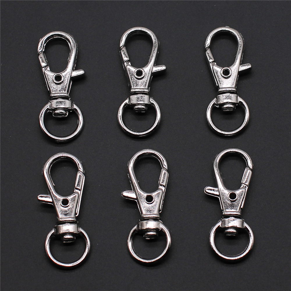 100pcs/bag 13x32mm Bag Keychain DIY Accessories Swivel Lanyard Hook Lobster Claw Clasps Jewelry Findings & Components