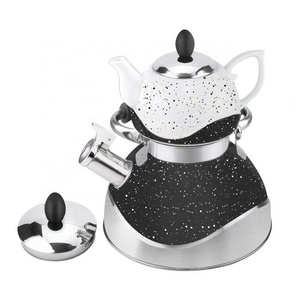 Hausroland wholesale stainless steel enamel teapots whistling kettle and teapots