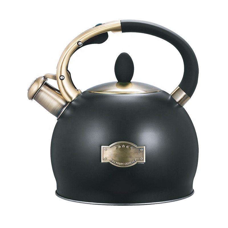 Hausroland silicone handle stainless steel whisting kettle camping water stove top whistling teapot arab tea kettle