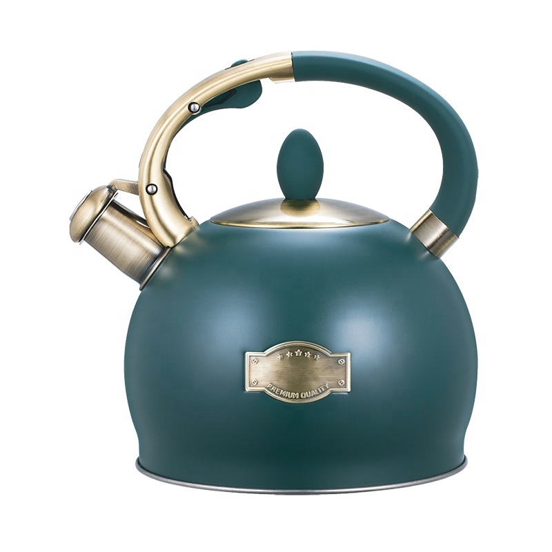 Hausroland silicone handle stainless steel whisting kettle camping water stove top whistling teapot arab tea kettle