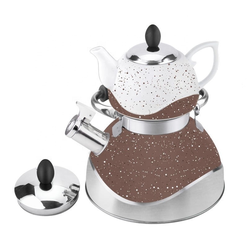 Hausroland wholesale stainless steel enamel teapots whistling kettle and teapots