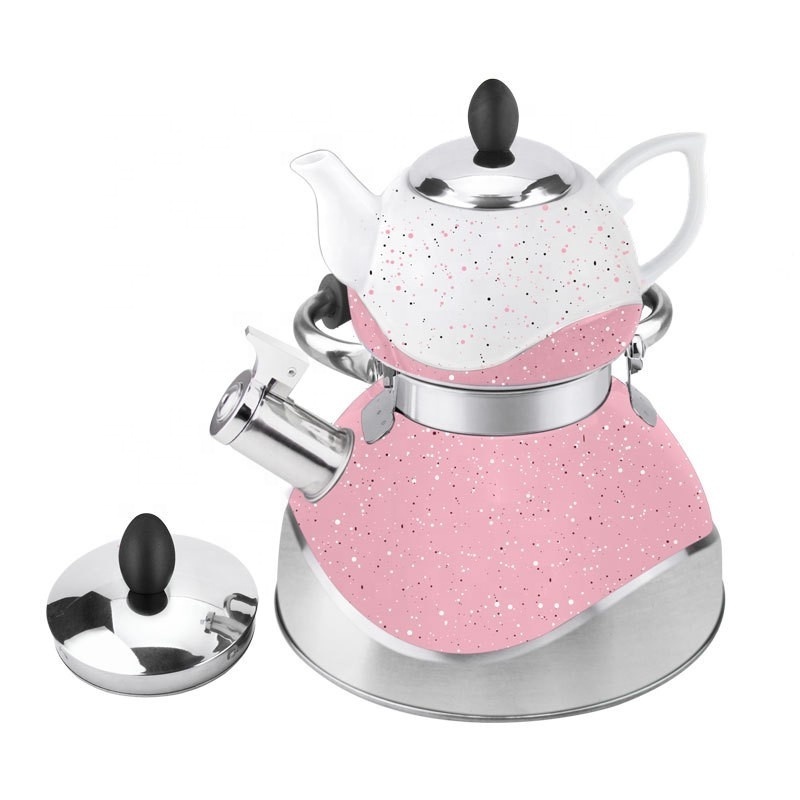 Hausroland wholesale stainless steel enamel teapots whistling kettle and teapots