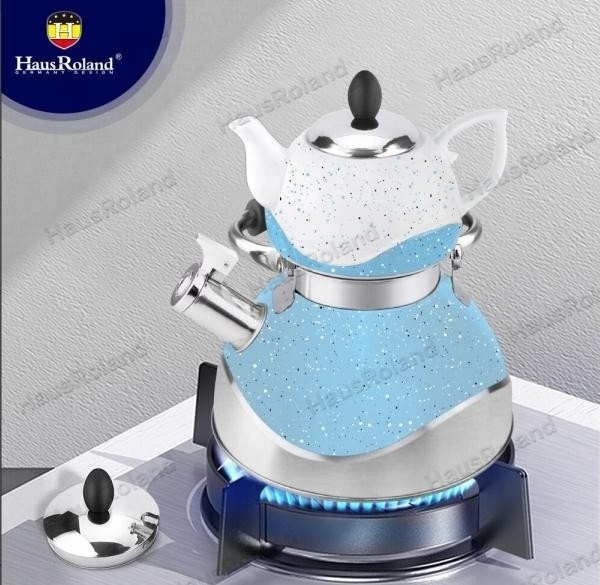 Hausroland wholesale stainless steel enamel teapots whistling kettle and teapots