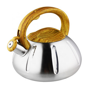 Hausroland  Color Painting Whistling Kettle Wooden Handle Stainless Steel Stove Top Tea Pot Whistle For Teapot