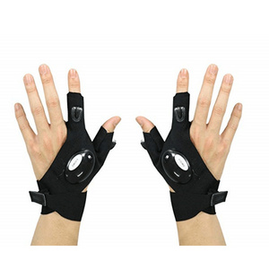 2022 Factory Price Sports Night Light Waterproof Fingerless Fishing Cycling Gloves With LED Flashlight