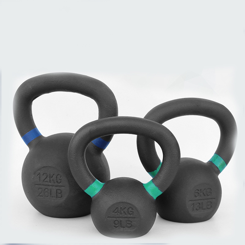 New Arrival Gravity Black Cast Iron Powder Coated Kettlebell