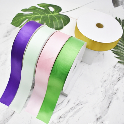 Hanfan Factory 4cm Polyester Multi-color Stocked Wholesale Polyester Single Faced Woven Satin Ribbon