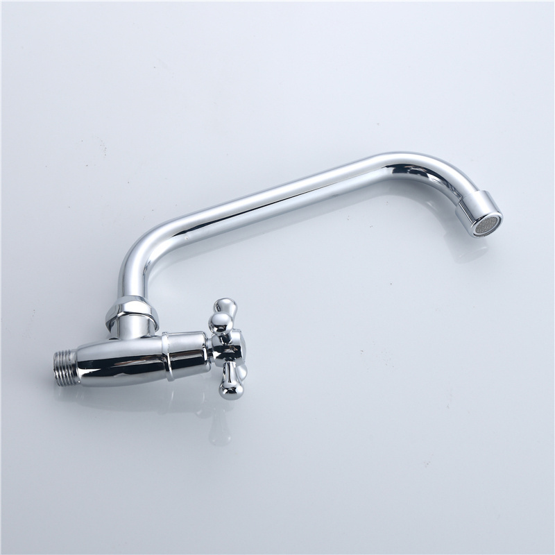 Horizontal U -shaped water pipes entering the wall, cross -handed zinc alloy copper valve core quickly open single cold faucet