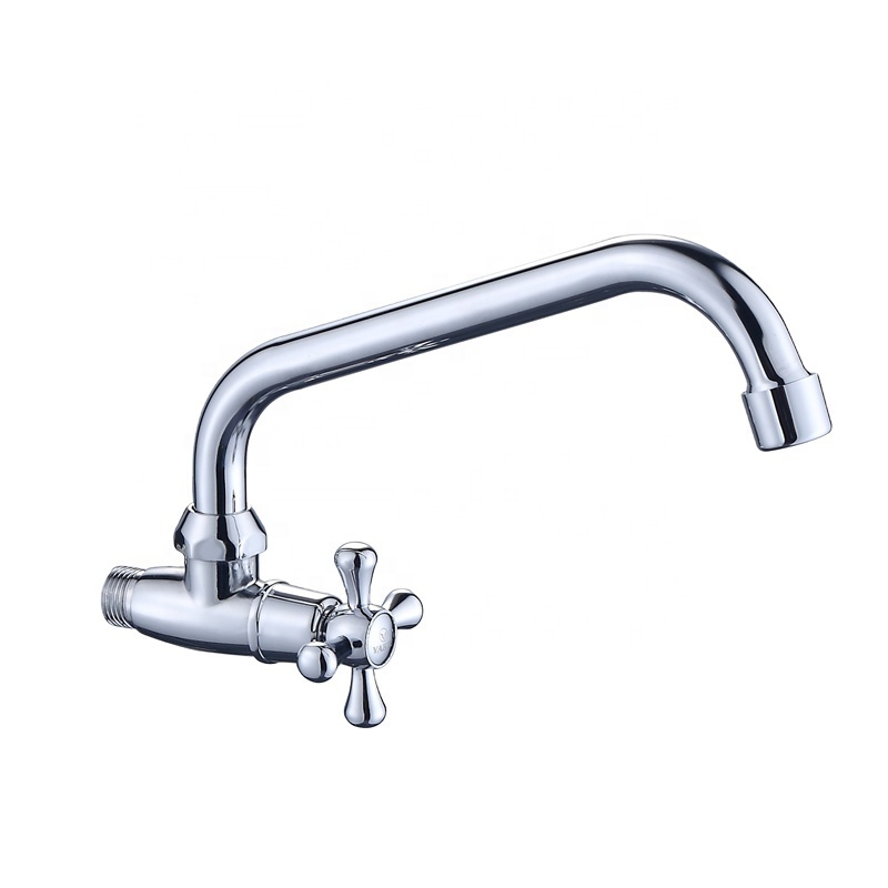 Horizontal U -shaped water pipes entering the wall, cross -handed zinc alloy copper valve core quickly open single cold faucet