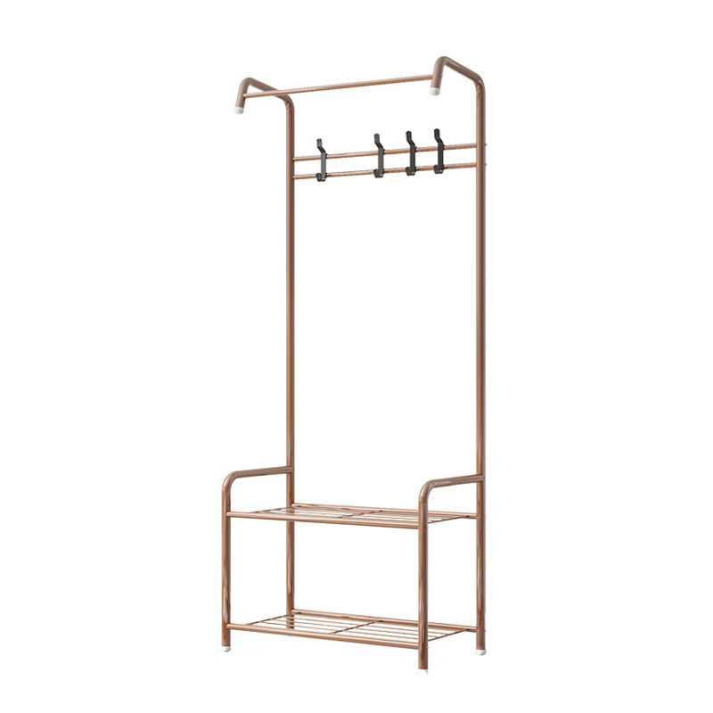 Cheap Modern Multi Function Metal Free Standing Clothes Hanger  Entryway Coat rack With Hook and Shoe Stand Bench