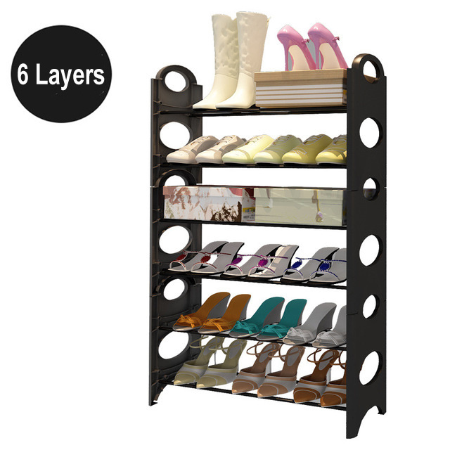 Black stackable shoe rack  Free Standing Adjustable shoe Organizer Space Saving 10 Tiers Shoe Rack for home