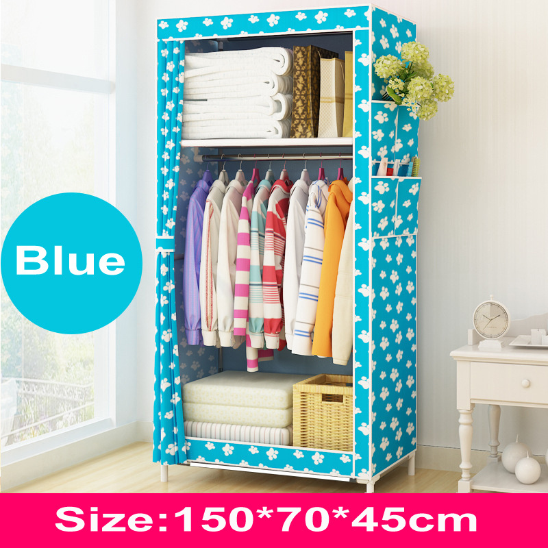 Factory cheap non woven fabric  foldable assemble portable dustproof detachable  wardrobe with cover