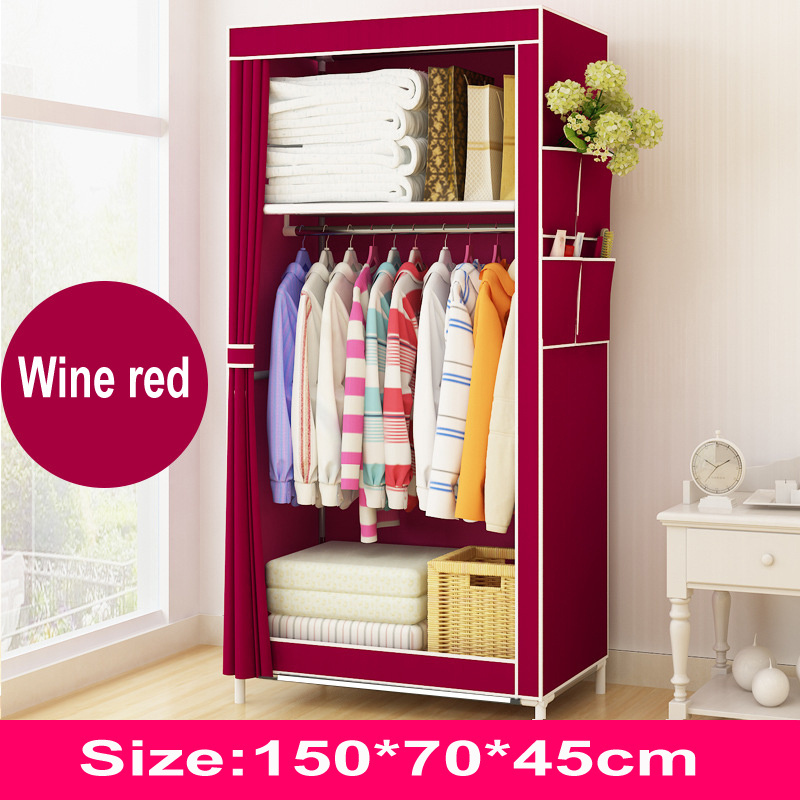 Factory cheap non woven fabric  foldable assemble portable dustproof detachable  wardrobe with cover