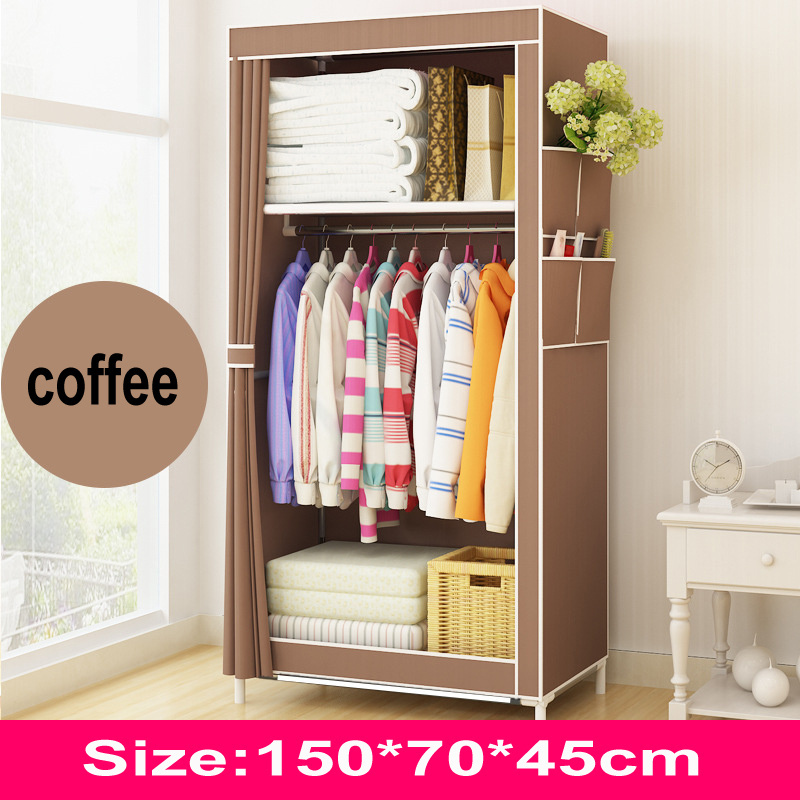 Factory cheap non woven fabric  foldable assemble portable dustproof detachable  wardrobe with cover