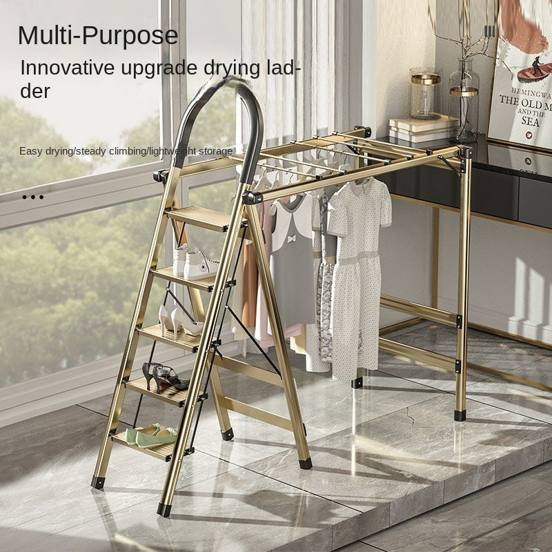 2 in 1  platform scaffold factory  ladders  multi function telescopic ladder Stand Folding Magic Ladder Clothes Drying Rack