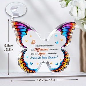 Colorful Butterfly Love Shaped Acrylic Women's Gift Retirement Gift Home Decoration