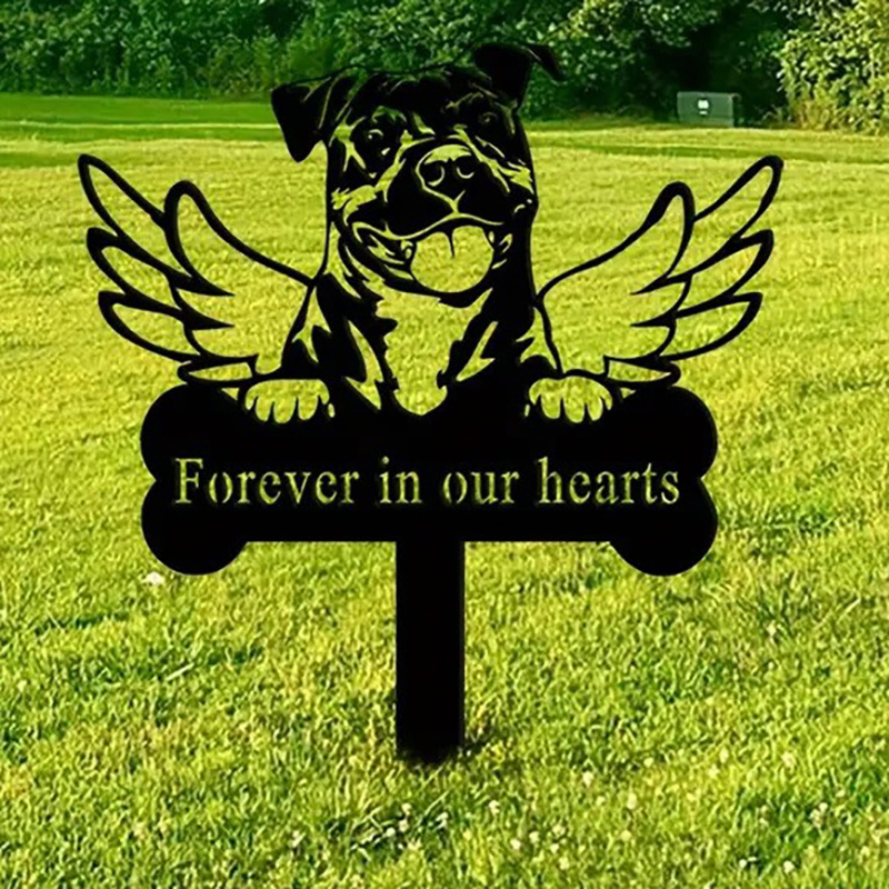 American Bitdog Memorial Post Metal Post Compassion Mark Tomb Mark Outdoor Pet Garden Decoration