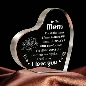 Heart shaped acrylic plaque Mother's Day gift commemorative gift family room living room office decoration