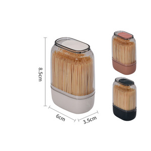 Portable Thin Bamboo Toothpicks Natural Color Small Skewers for Party Fruit Use Toothpick Holders