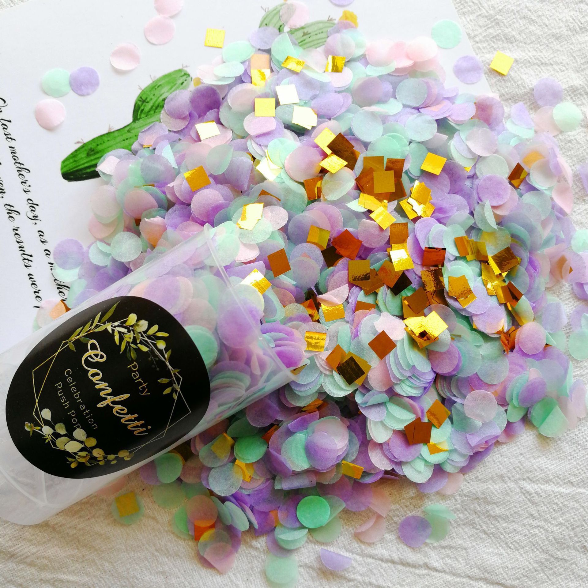 Wholesale Wedding Sprinkle Flower Confetti Tube Party Small Salute Dried Petals Push Up Pops Confetti Poppers