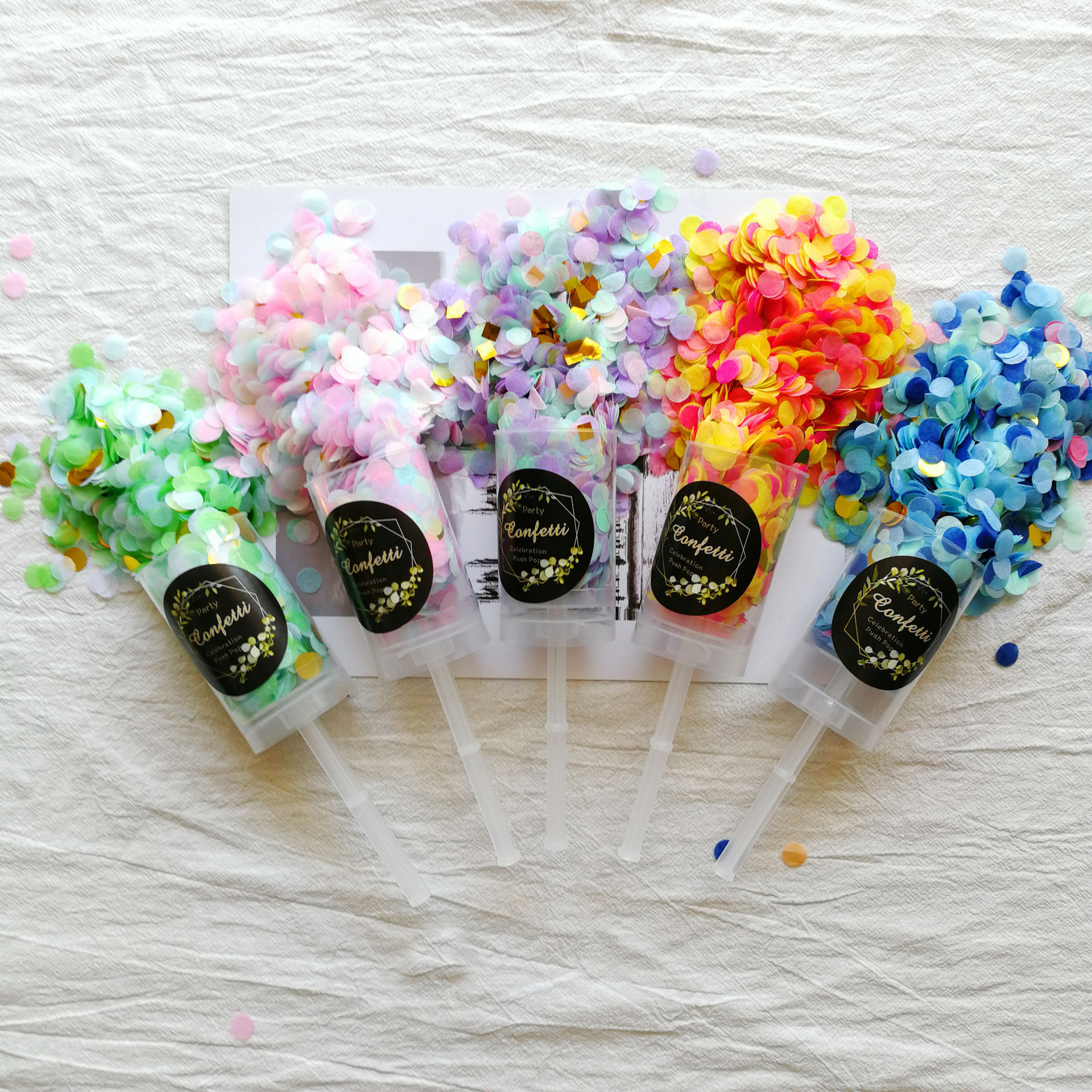 Wholesale Wedding Sprinkle Flower Confetti Tube Party Small Salute Dried Petals Push Up Pops Confetti Poppers