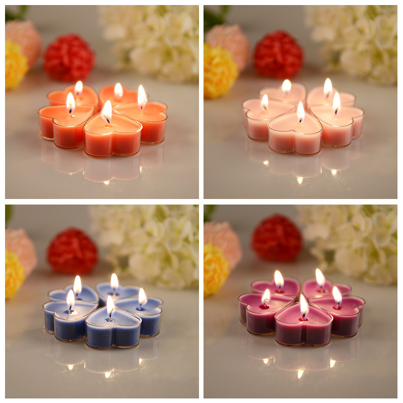 Creative Valentine's Day 9 Packs Love Heart Shape Candles Romantic Wedding Tealight Aromatherapy Candles