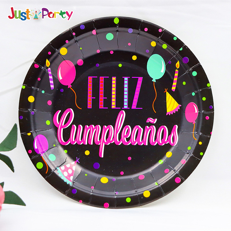 Custom Paper Plates Printed Disposable Birthday Party Paper Sets Dessert Dinner Plates