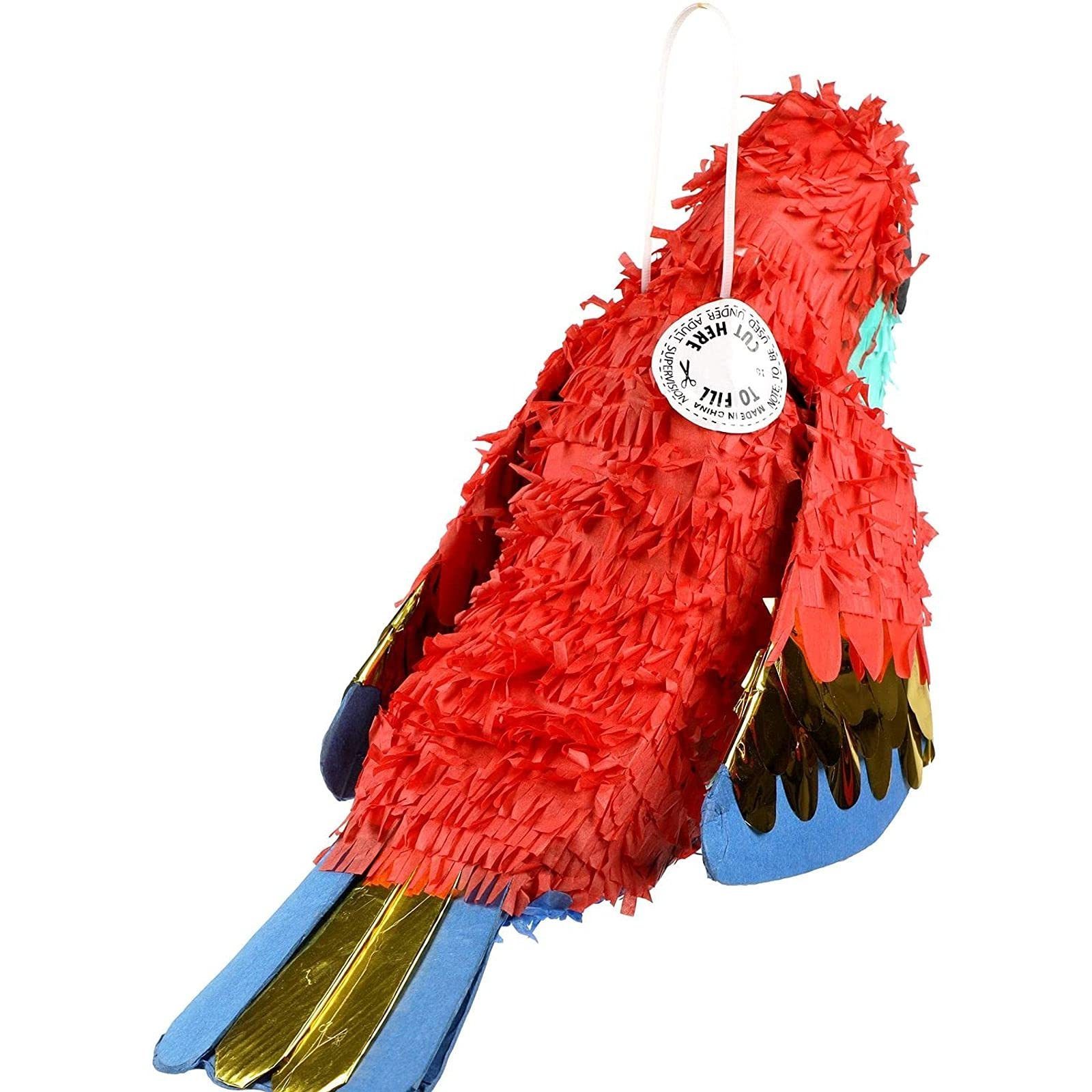 OEM ODM Animal Design Wholesale Pinata Festival Decoration Mexico Small Parrot Pinata for Pirate Birthday Party 14.5In