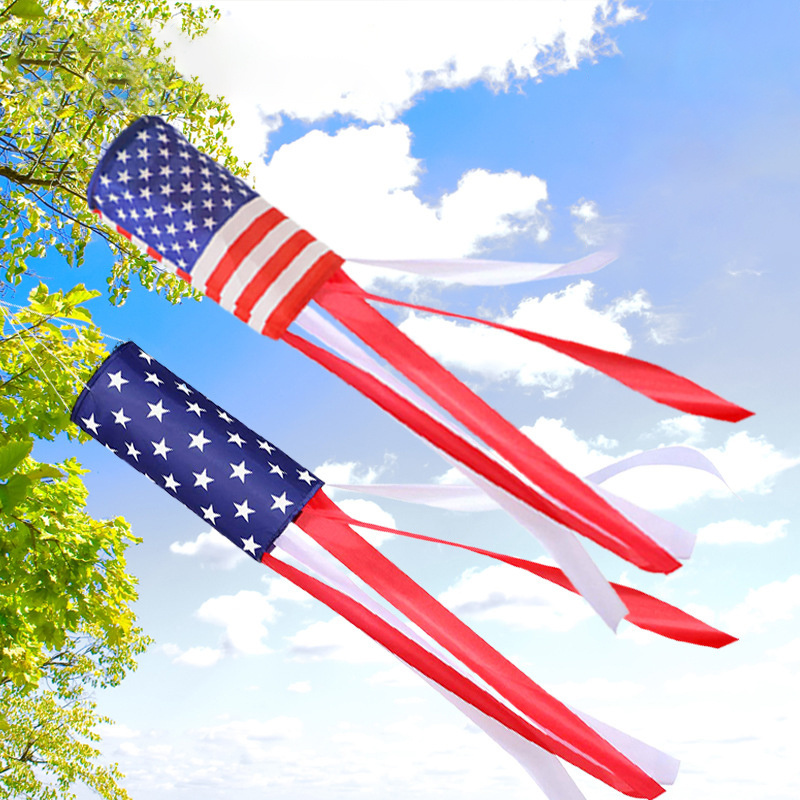 40 Inch 4th of July Decor Patriotic Fourth of July Garden Supplies Outdoor Decoration USA American Flag Windsock