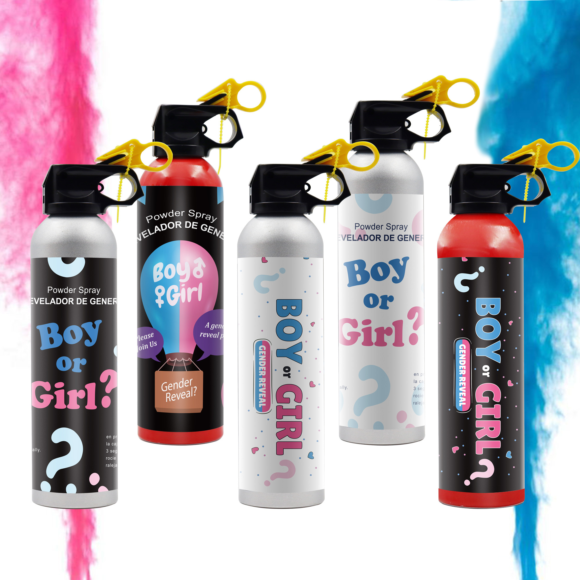 Custom Color Gender Reveal Fire Extinguisher Party Supplies Gender Reveal Powder Blaster Spray