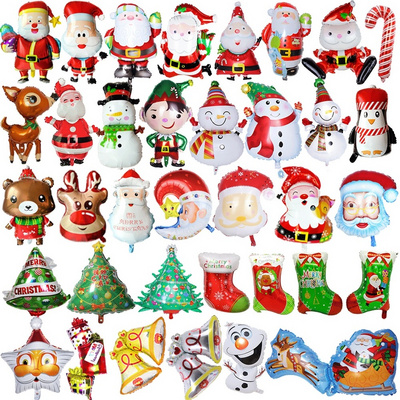 Wholesale Merry Christmas Cartoon Foil Inflatable Balloon Santa Clause Helium Balloons Party Decorations Supplies