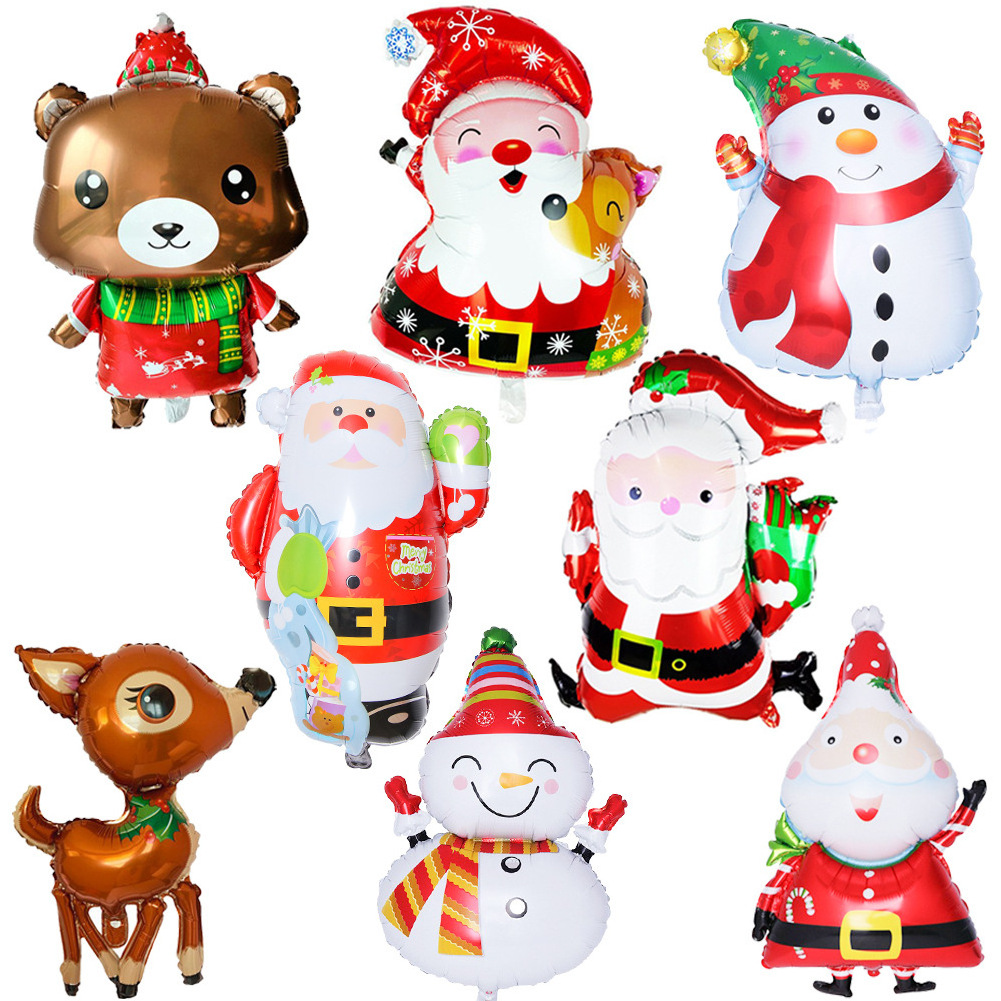 Wholesale Merry Christmas Cartoon Foil Inflatable Balloon Santa Clause Helium Balloons Party Decorations Supplies