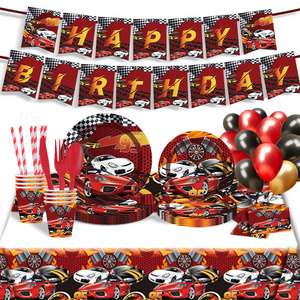 Race Car Themed Birthday Party Tableware Set and Decorations Party Supplies for Kids Boy Birthday