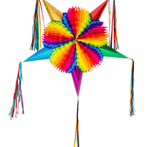 Festive Decorations 32 Inch Large Colorful Foldable Authentic Pinata for Kids Birthday Party Mexican Large Star Pinata