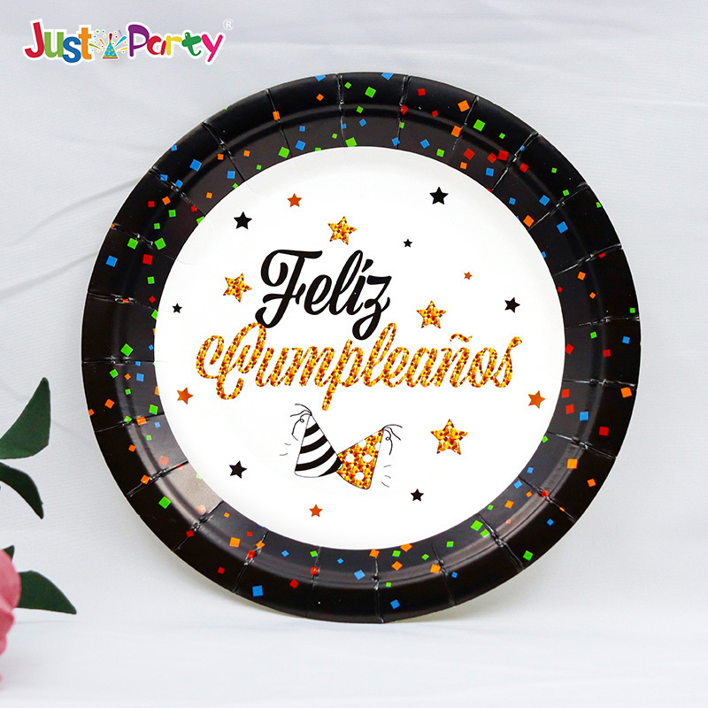 Custom Paper Plates Printed Disposable Birthday Party Paper Sets Dessert Dinner Plates