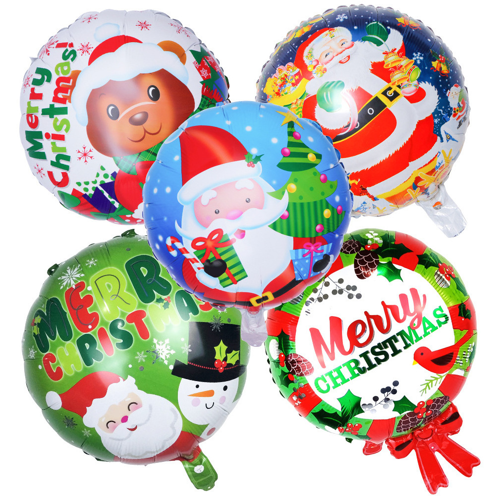 Wholesale Merry Christmas Cartoon Foil Inflatable Balloon Santa Clause Helium Balloons Party Decorations Supplies