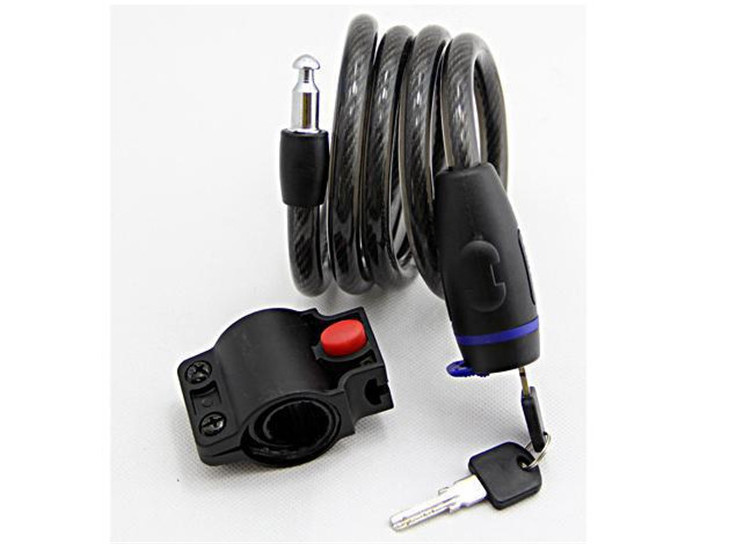 High quality anti-theft steel wirerope bicycle cable lock,bike cable lock with 2 Keys