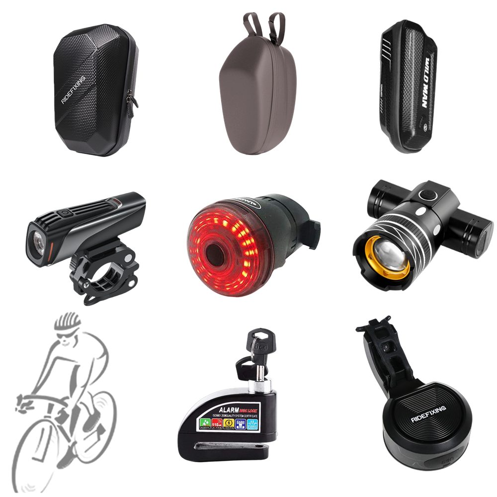 Dropshipping MTB Handlebar Grips Rubber Pedals Light phone holder bike tire air pump bike bell Bicycle Parts Accessories