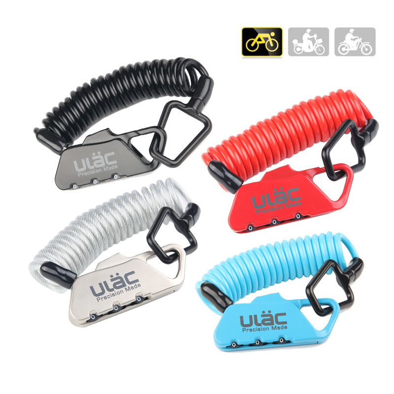 Wholesale Mini Bike Lock 1.2M Fold Backpack Cycling Helmet Bicycle Cable Lock 3 Digit Combination